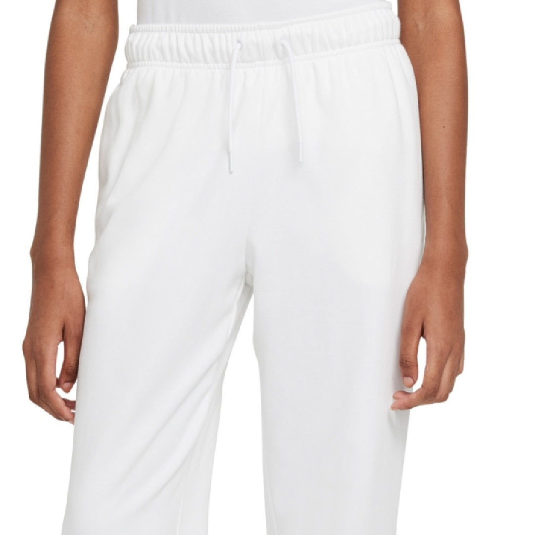 Calça de moletom Nike feminina com logotipo French Terry, branca, tamanho GG