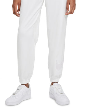 Calça de moletom Nike feminina com logotipo French Terry, branca, tamanho GG