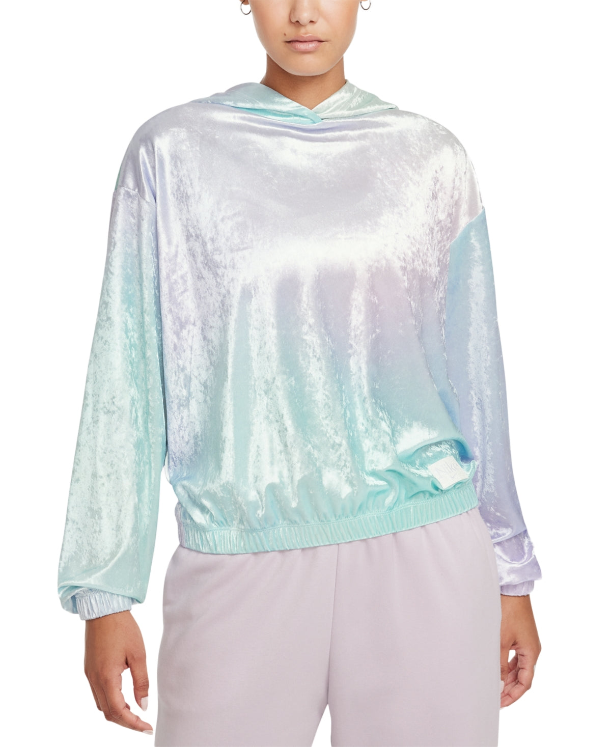 Moletom com capuz Nike Sportswear Velour feminino azul tamanho 1X