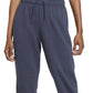 Calça de moletom Nike feminina com forro de lã Logo Stretch, azul, tamanho 2X