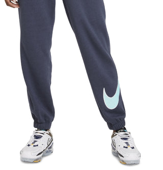 Calça de moletom Nike feminina com forro de lã Logo Stretch, azul, tamanho 2X