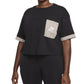 Camiseta Nike Feminina de Algodão com Bolso Preta Tamanho 2X