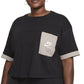 Camiseta Nike Feminina de Algodão com Bolso Preta Tamanho 2X
