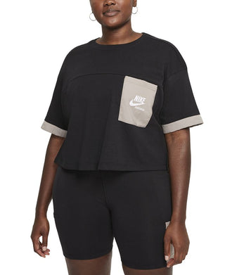 Camiseta Nike Feminina de Algodão com Bolso Preta Tamanho 3X