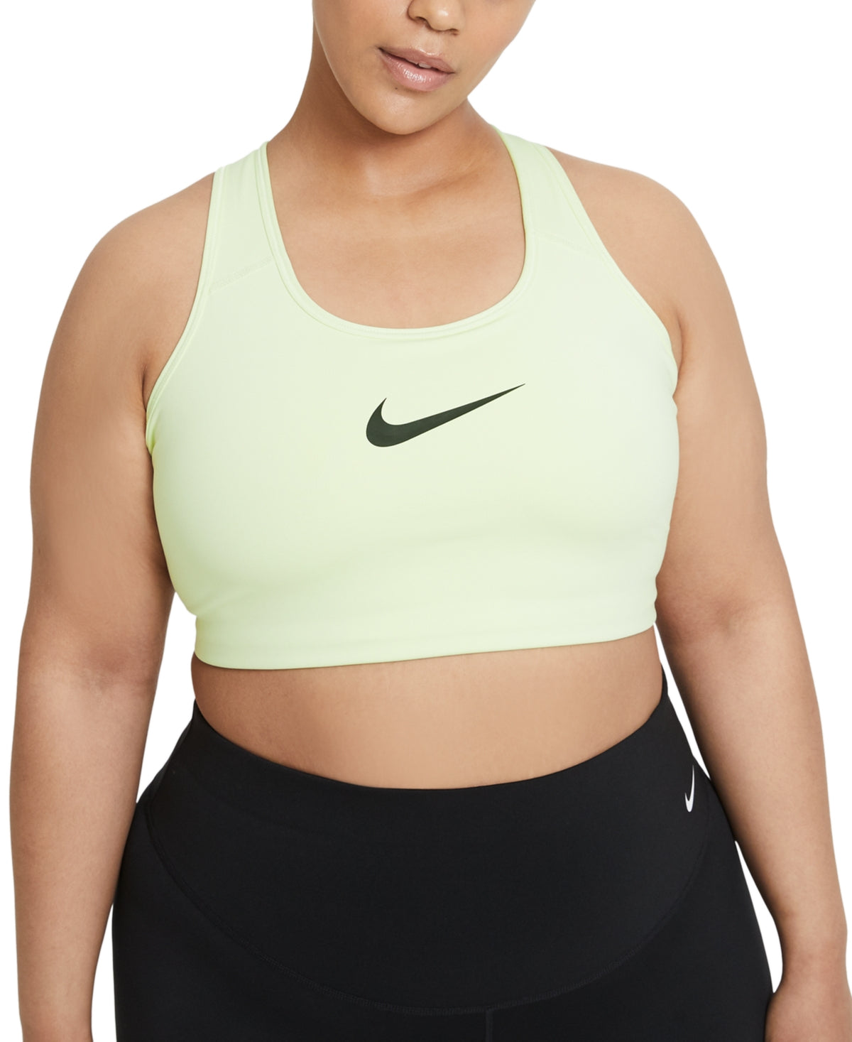 Sutiã esportivo Nike Dri Fit de suporte médio feminino, verde, tamanho 2X