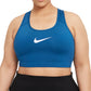 Sutiã esportivo Nike Icon Clash de suporte médio feminino, azul, tamanho 2X