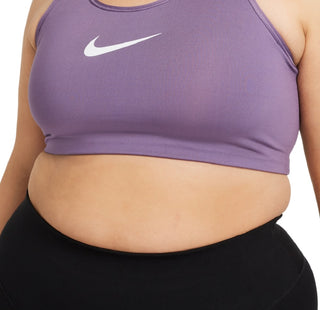 Sutiã esportivo Nike Dri Fit de suporte médio feminino, roxo, tamanho 1X