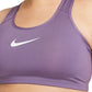 Sutiã esportivo Nike Dri Fit de suporte médio feminino, roxo, tamanho 2X