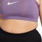 Sutiã esportivo Nike Dri Fit de suporte médio feminino, roxo, tamanho 2X