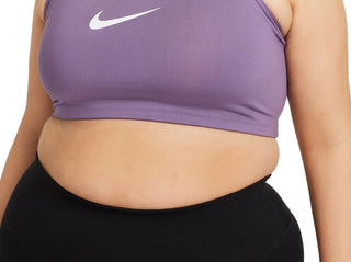 Sutiã esportivo Nike Dri Fit de suporte médio feminino, roxo, tamanho 2X