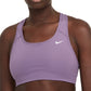 Sutiã esportivo Nike Dri Fit Racerback de impacto médio feminino, roxo, tamanho pequeno