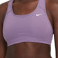 Sutiã esportivo Nike Dri Fit Racerback de impacto médio feminino, roxo, tamanho pequeno
