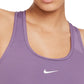 Sutiã esportivo Nike feminino com bojo de 1 peça e impacto médio, roxo, tamanho extrapequeno