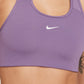 Sutiã esportivo Nike feminino com bojo de 1 peça e impacto médio, roxo, tamanho extrapequeno