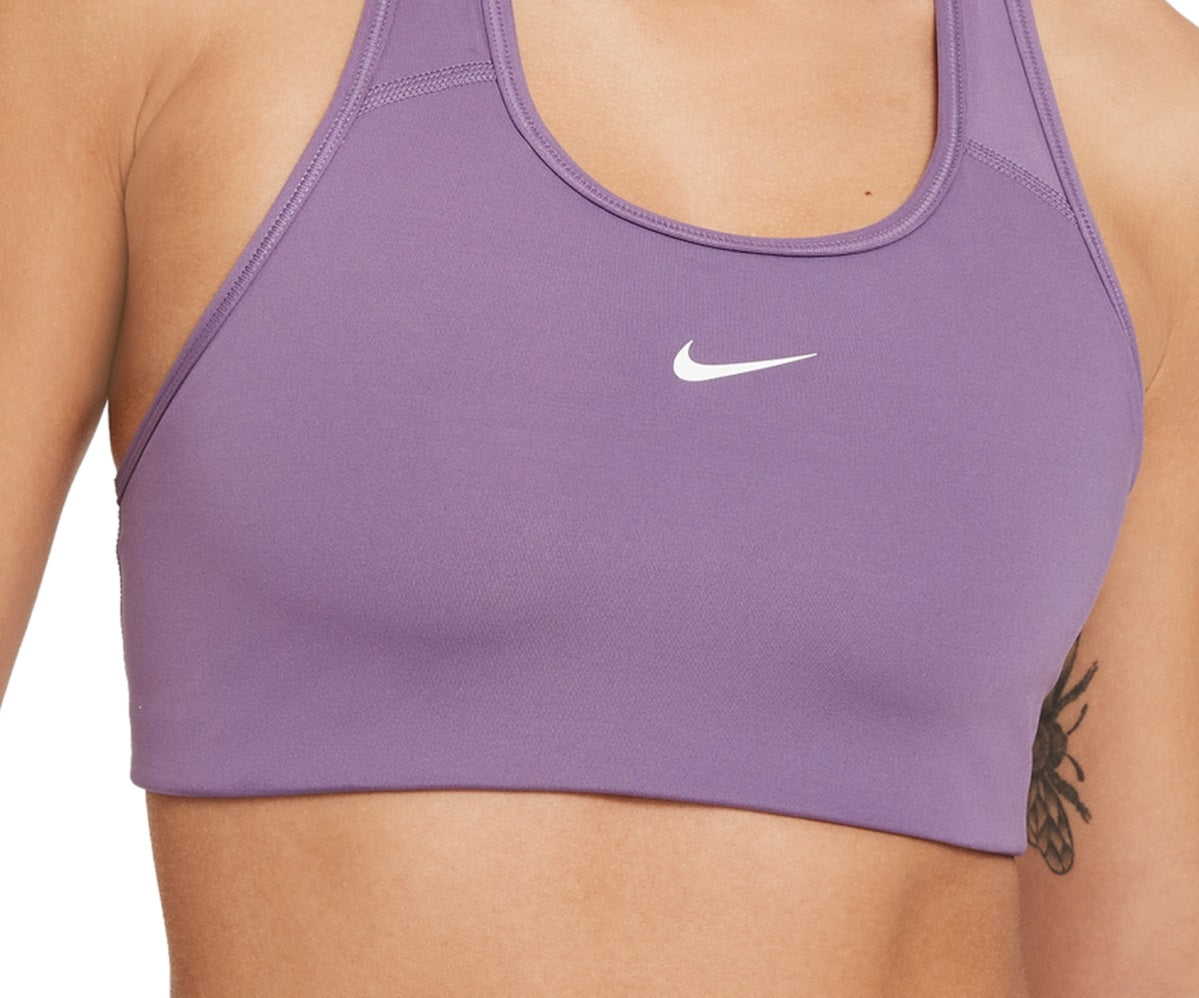 Sutiã esportivo Nike feminino com bojo de 1 peça e impacto médio, roxo
