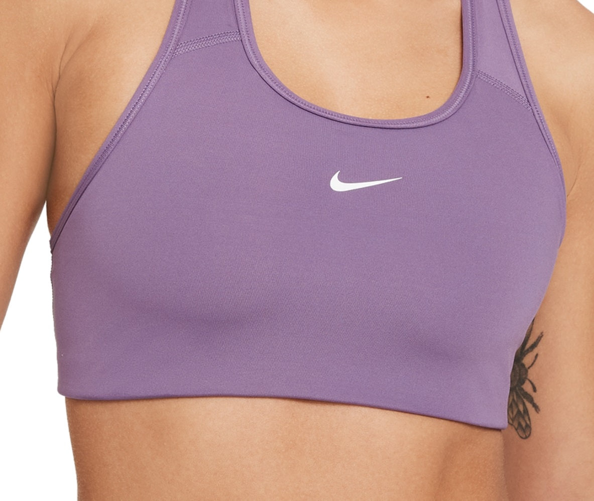 Sutiã esportivo Nike feminino com bojo de 1 peça e impacto médio, roxo