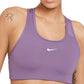 Sutiã esportivo Nike feminino com bojo de 1 peça e impacto médio, roxo