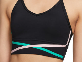 Sutiã esportivo Nike Longline Medium Impact feminino, preto, tamanho médio