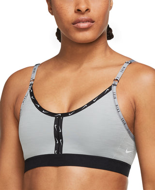 Sutiã esportivo Nike Dri Fit Indy de baixo impacto feminino, cinza, tamanho extragrande