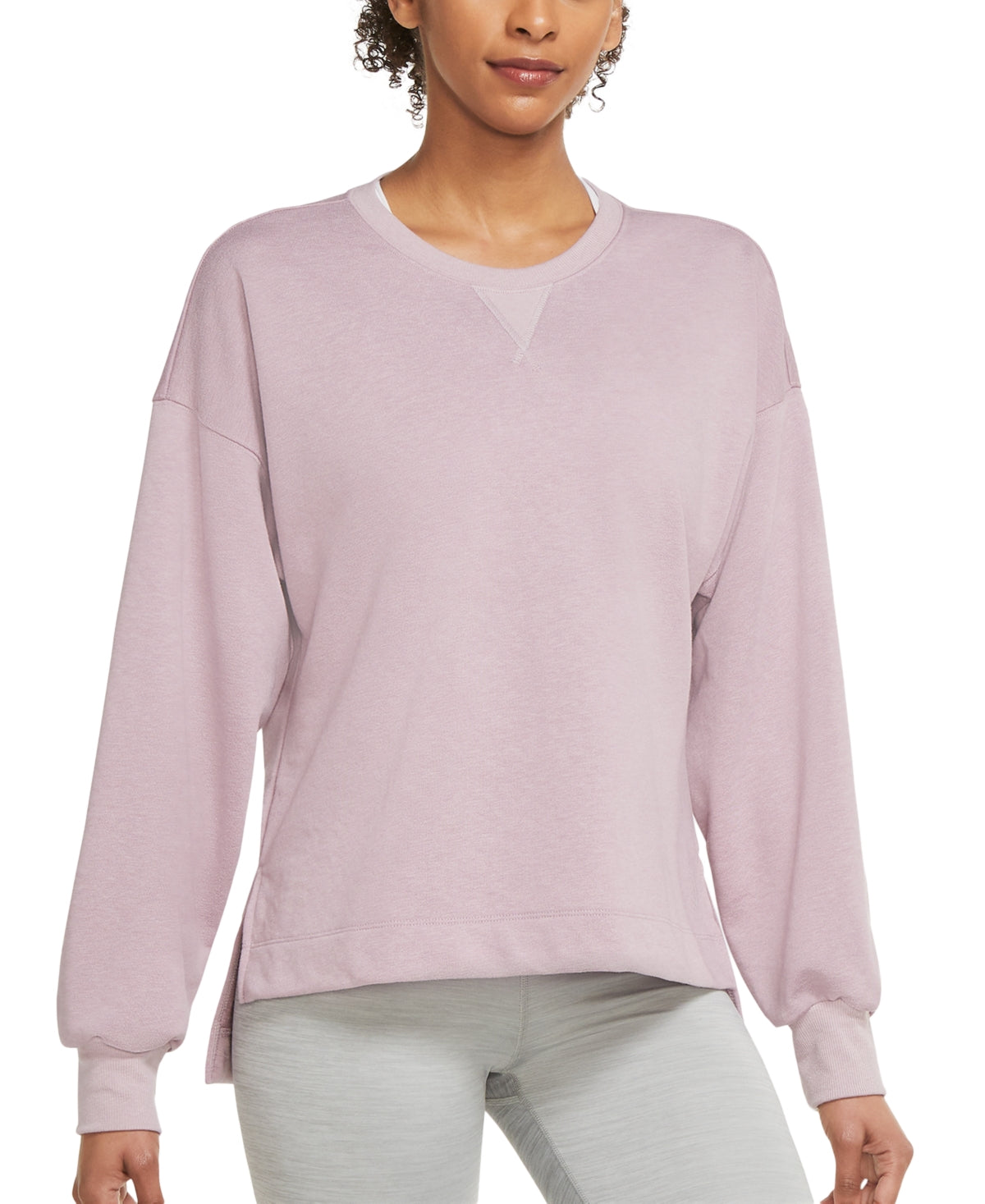 Moletom Nike Yoga French Terry Feminino Roxo Tamanho Médio