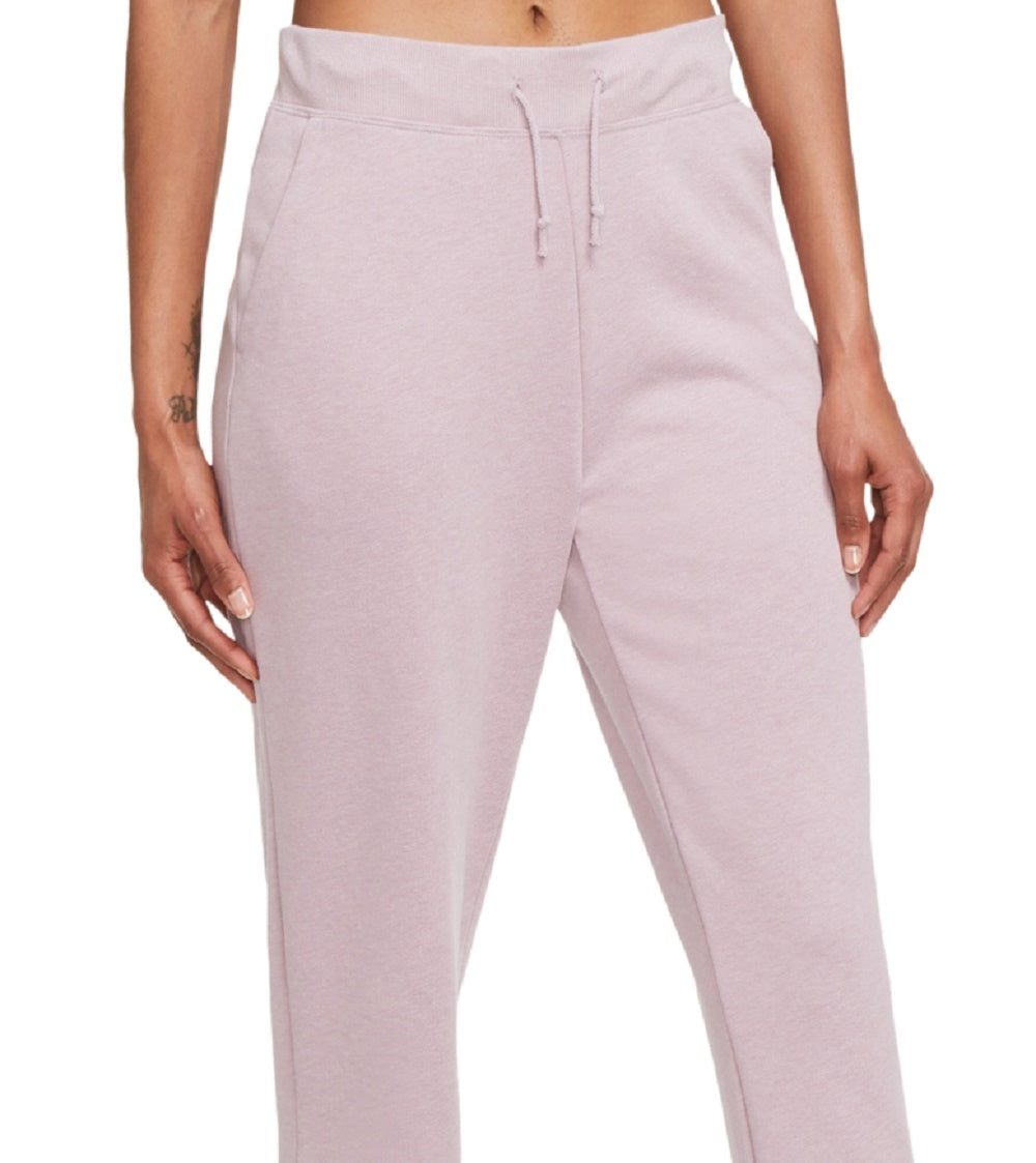 Calça de moletom Nike Yoga French Terry Jogger feminina rosa tamanho grande