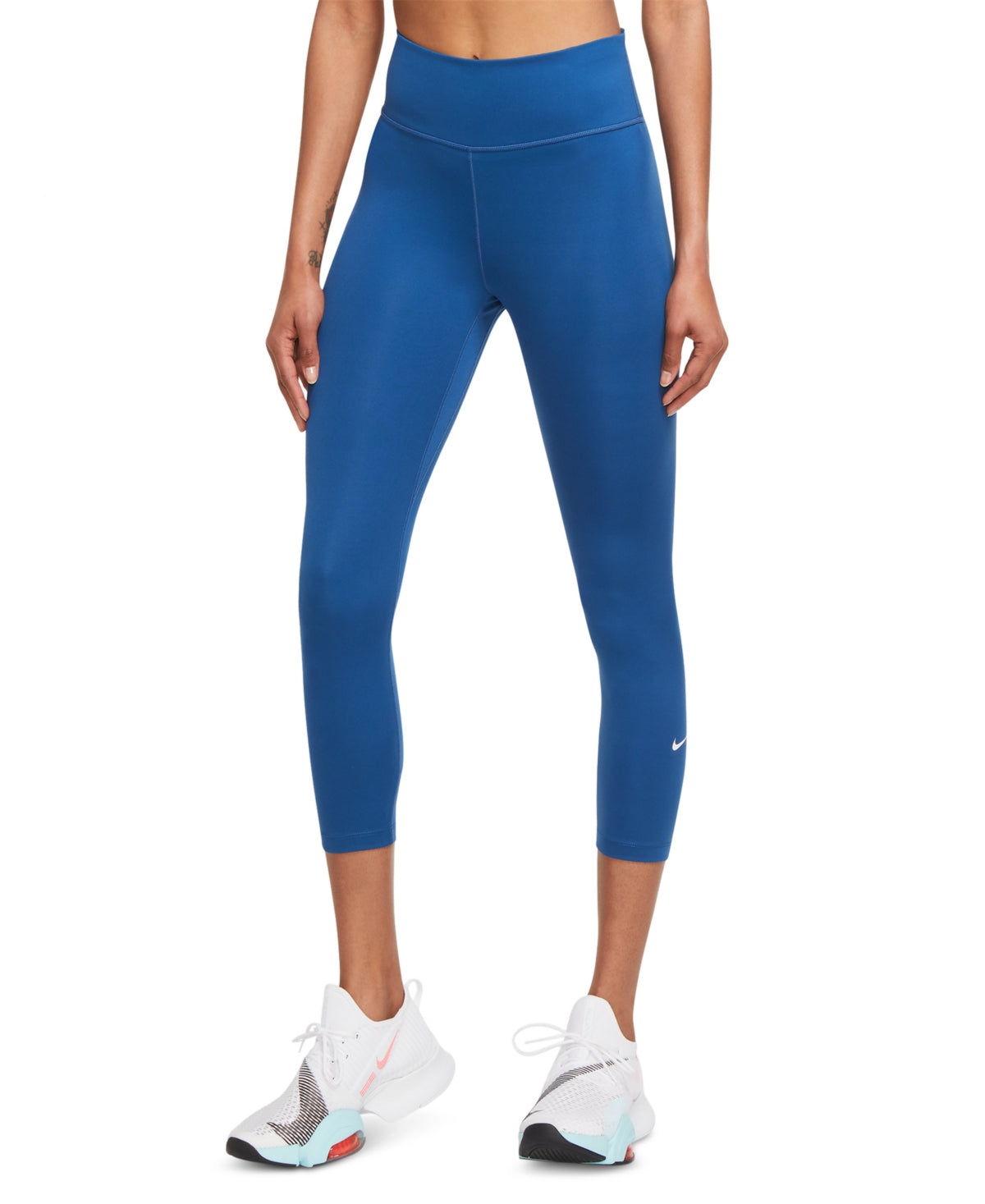Leggings curtas Nike femininas, azul, tamanho 2X