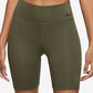 Shorts de ciclismo Nike feminino de cintura média 7, verde, tamanho 2XL