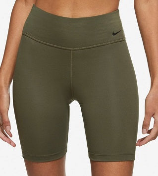 Shorts de ciclismo Nike feminino de cintura média 7, verde, tamanho 2XL