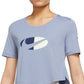 Top curto Nike Dri Fit One feminino, azul, tamanho XS