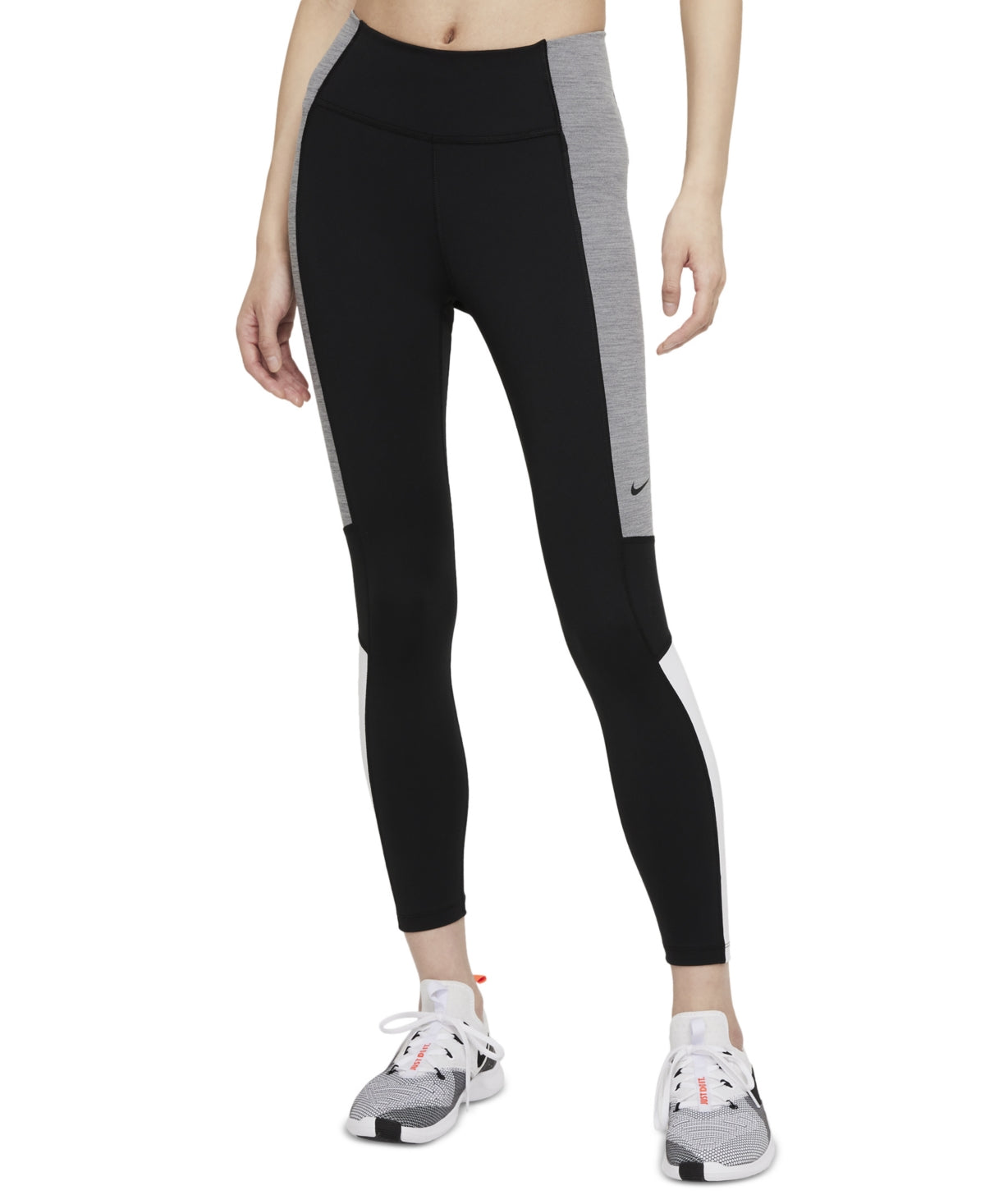 Legging Nike Dri Fit One Colorblocked 7/8 Feminina Preta Tamanho Grande
