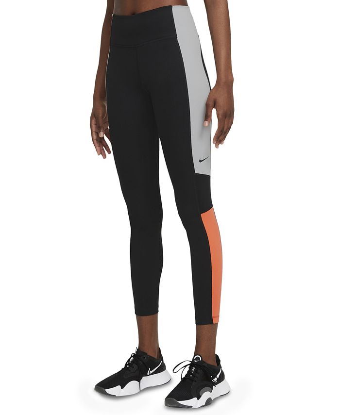 Legging Nike Dri Fit One Colorblocked 7/8 Feminina Preta Tamanho P