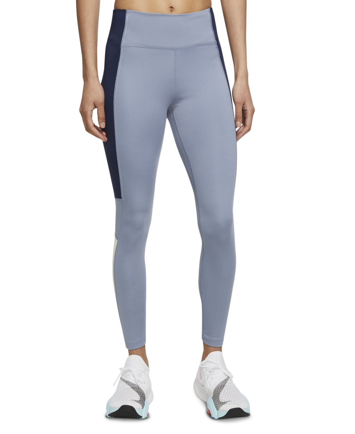 Legging Nike Dri Fit One Colorblocked 7/8 Feminina Azul Tamanho XS