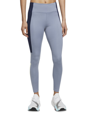Nike Women's Dri Fit One Colorblocked 7/8 Leggings Blue Size X-Small