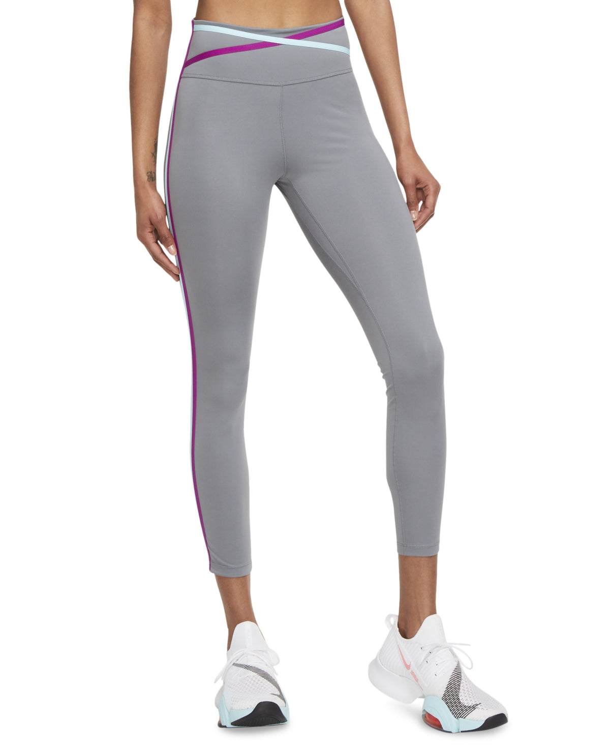 Legging Nike Dri Fit One Mid Rise 7/8 Tapered Feminina Cinza Tamanho Grande
