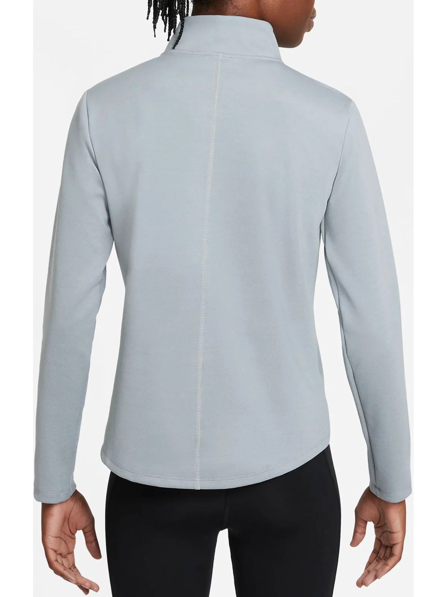 Pulôver Nike Therma Fit One de manga comprida com meio zíper, cinza, tamanho médio