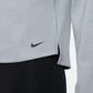 Pulôver Nike Therma Fit One de manga comprida com meio zíper, cinza, tamanho grande, feminino