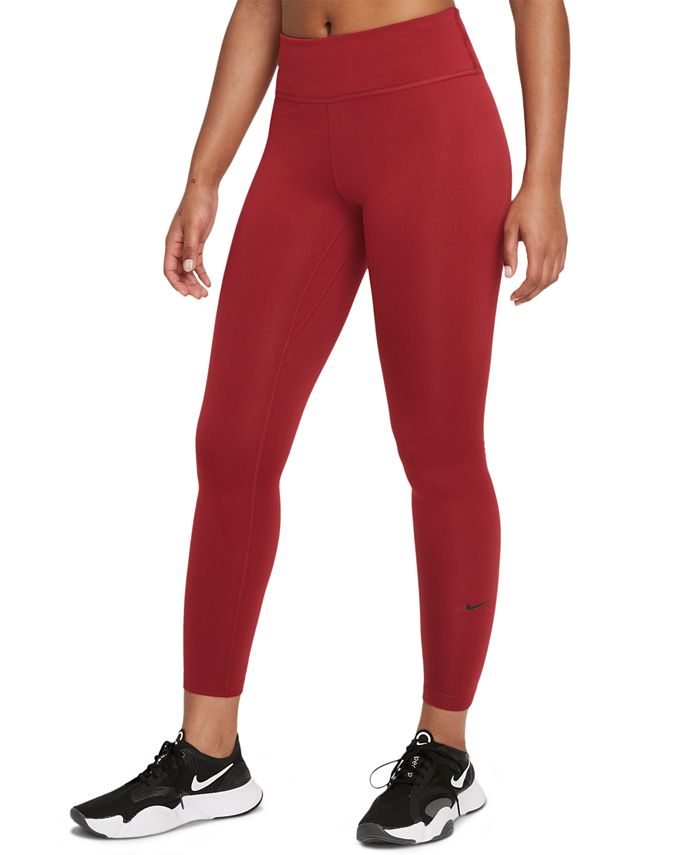 Legging Nike One Therma Fit Mid Rise Feminina Vermelha Tamanho P