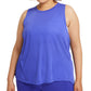 Regata Nike Yoga Dri Fit Crossback Feminina Azul Tamanho GG