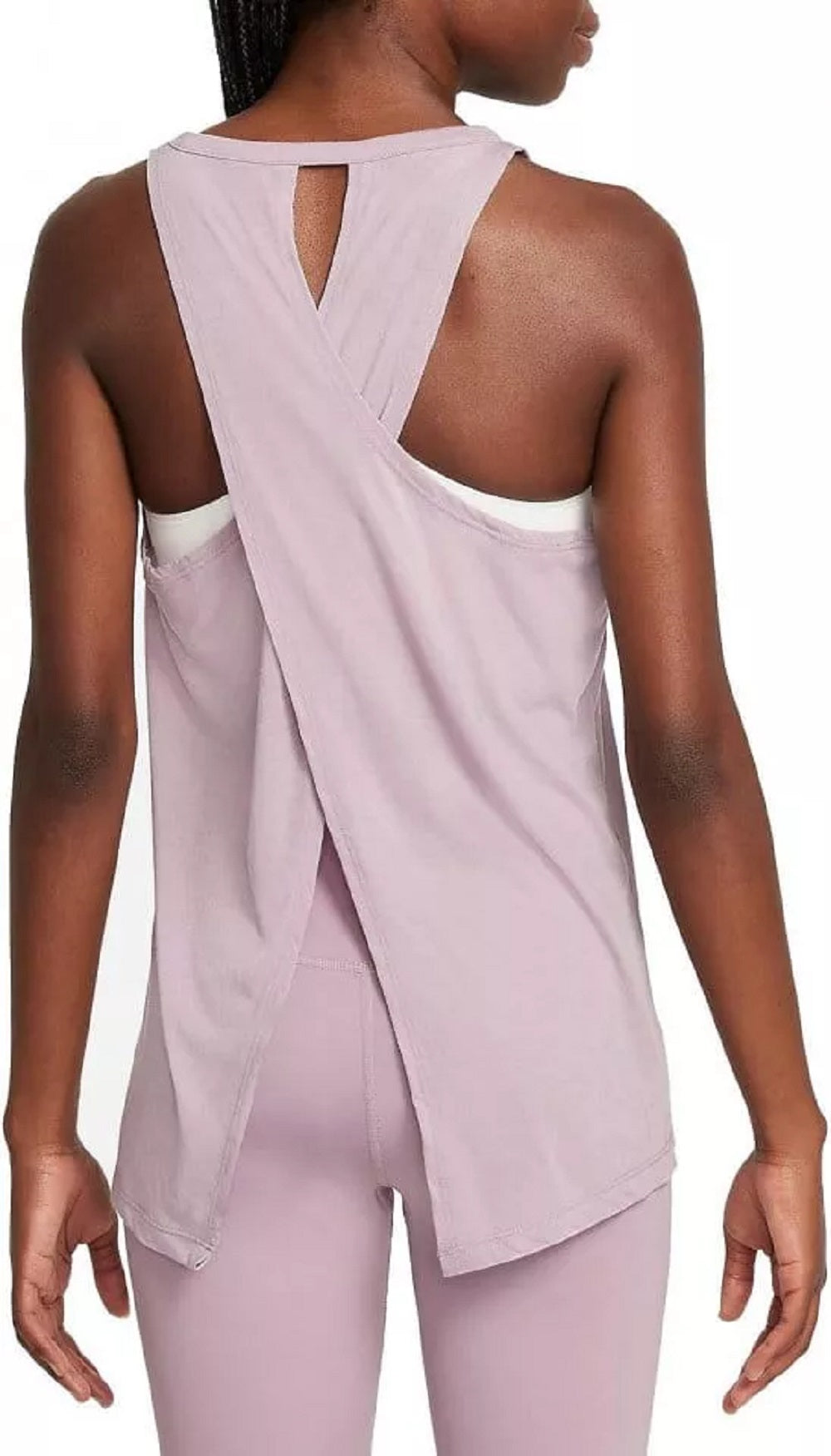 Regata Nike Yoga Dri Fit Crossback Feminina Roxa Tamanho GG
