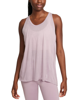 Regata Nike Yoga Dri Fit Crossback Feminina Roxa Tamanho GG
