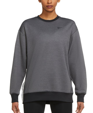 Camiseta de treino Nike Therma Fit Fleece feminina, cinza, tamanho G