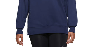Camiseta de treino Nike Therma-fit Fleece feminina - Azul-marinho meia-noite, tamanho GG