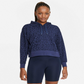 Moletom Nike Dri-FIT Get Fit Feminino com Capuz Estampado e Manga Longa Azul Tamanho Grande