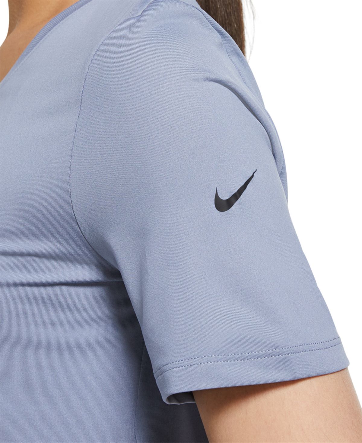 Camiseta curta Nike Dri Fit Plus Logo Feminina Azul Tamanho 3X