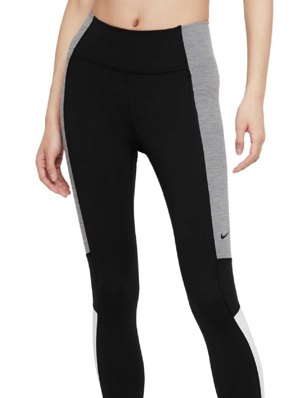 Calça Nike Feminina Color Block Cintura Média 7/8 Preta Tamanho 1X