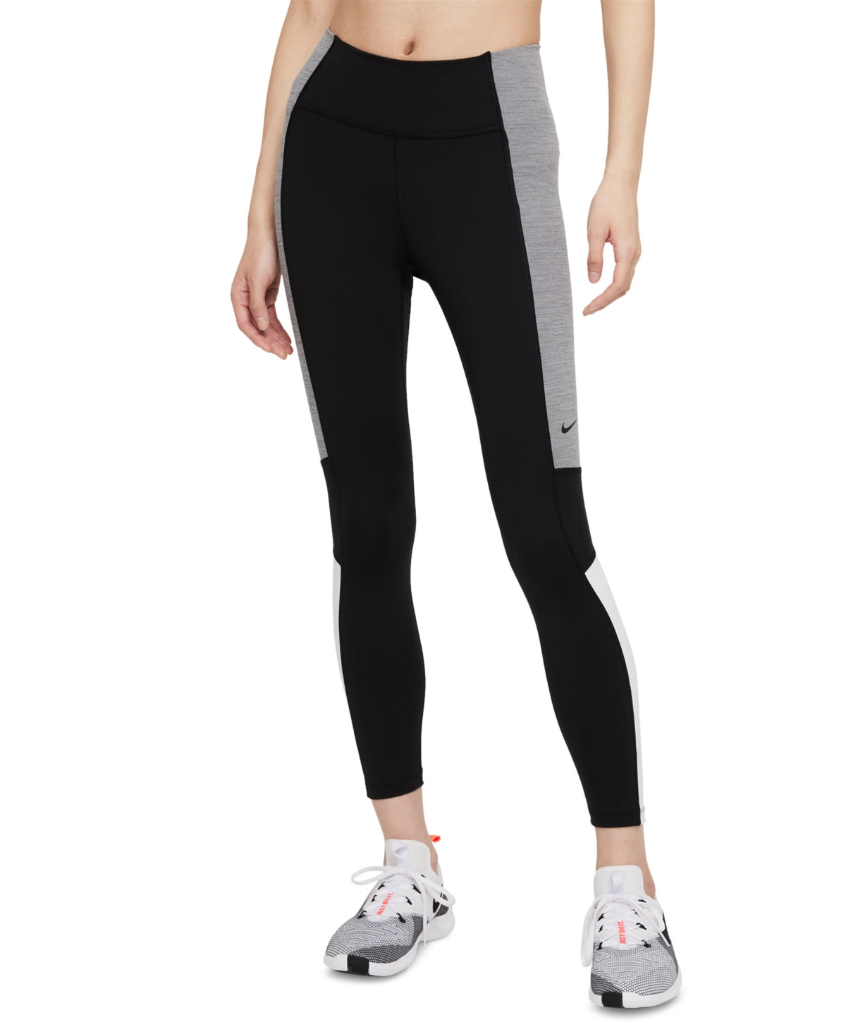 Calça Nike Feminina Color Block Cintura Média 7/8 Preta Tamanho 1X