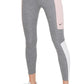 Calça Nike Feminina Color Block Cintura Média 7/8 Cinza Tamanho 2X