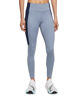 Calça Nike Feminina Color Block Cintura Média 7/8 Azul Tamanho 3X