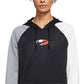 Moletom com capuz Nike Fleece Color Block para treino feminino, preto, tamanho 1X