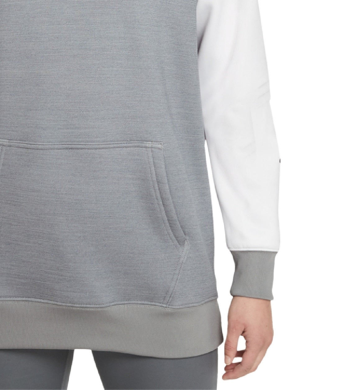 Moletom com capuz Nike Therma Fit Fleece Color Block para treino feminino, cinza, tamanho 1X